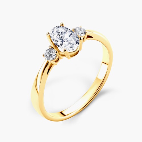 Pierścionek SAVICKI: złoty, biały szafir